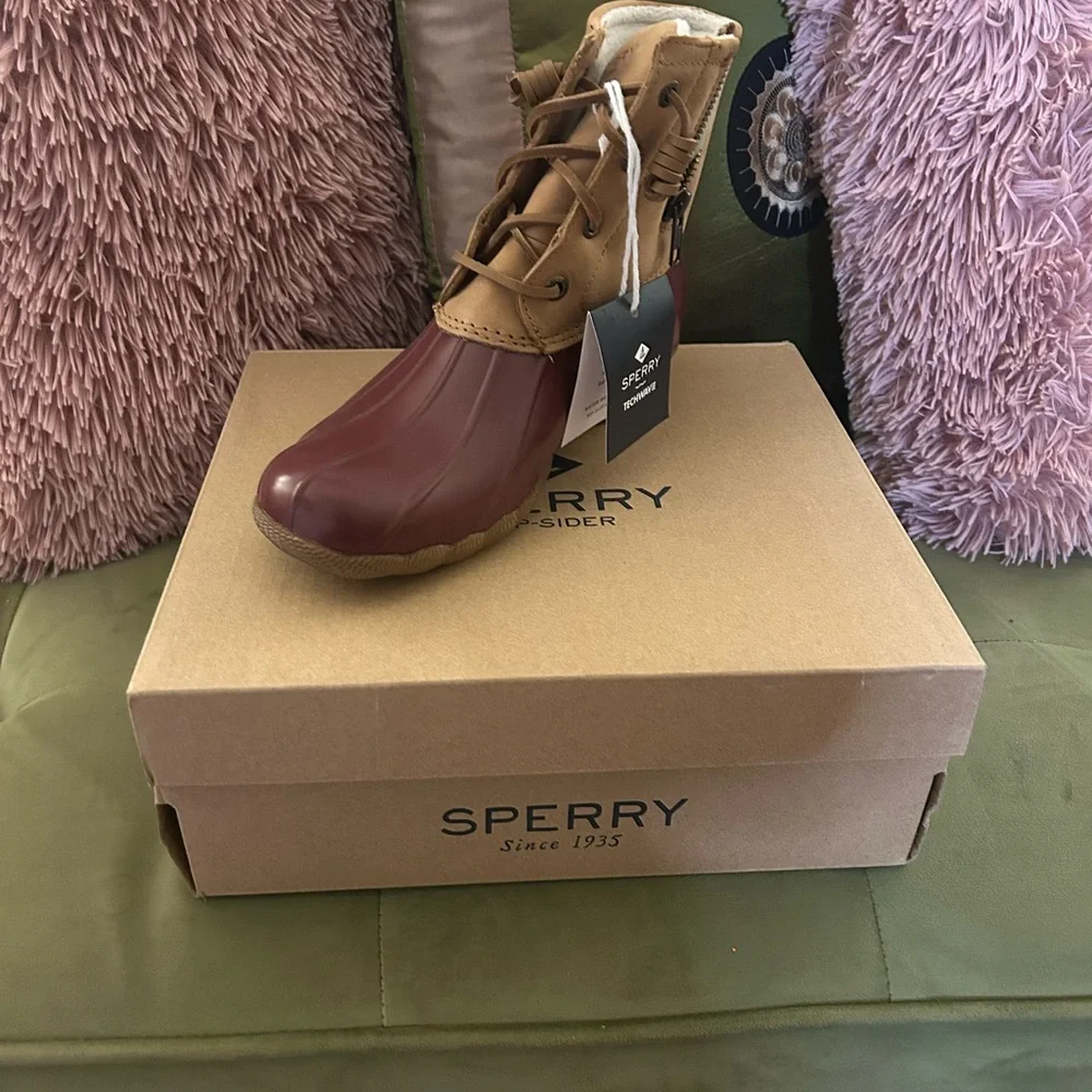 Sperry : Saltwater Leather Tan/Cord : NEW -Women’s Size 7 (cm=24) - Picture 2 of 4